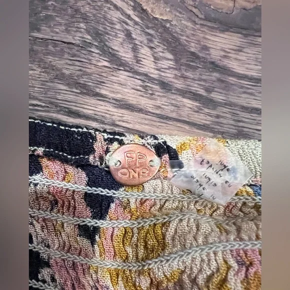 Free People One Raya Bandana Multicolor Patchwork Top - Picture 2 of 5